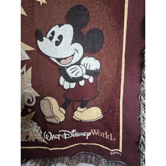 Vintage 4 Parks WALT DISNEY WORLD Mickey Mouse Throw Tapestry 55” x 45" - Picture 4 of 7